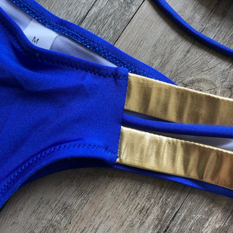 2023 Gold Stamping Women Bikini Set Sexy Padded Women Swimsuit Push Up Bikini Swimwear Summer Beachwear Brazil Bathing Suit