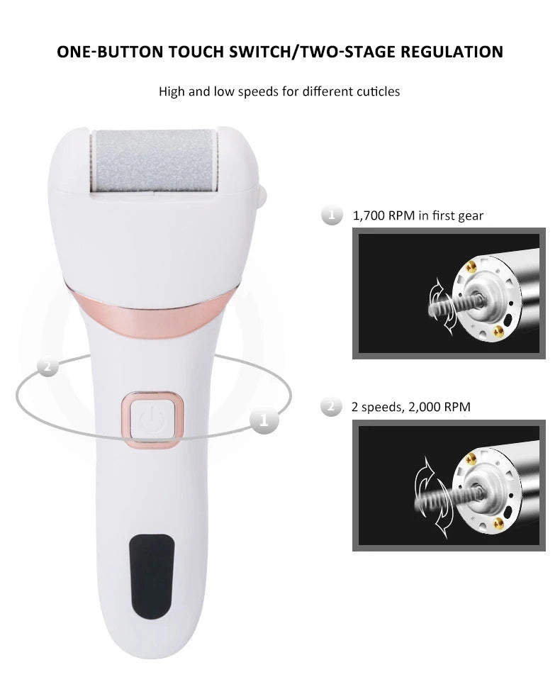 Hot sale Charged Electric Foot File for Heels Grinding Pedicure Tools Professional Foot Care Tool Dead Hard Skin Callus Remover