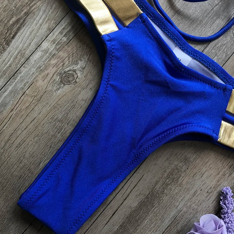 2023 Gold Stamping Women Bikini Set Sexy Padded Women Swimsuit Push Up Bikini Swimwear Summer Beachwear Brazil Bathing Suit