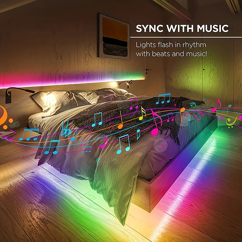 RGB Led Strip Lights 1M-40M Led Room Light with APP Control Flexible Ribbon Luces Led Tape for Room Bedroom Decoration
