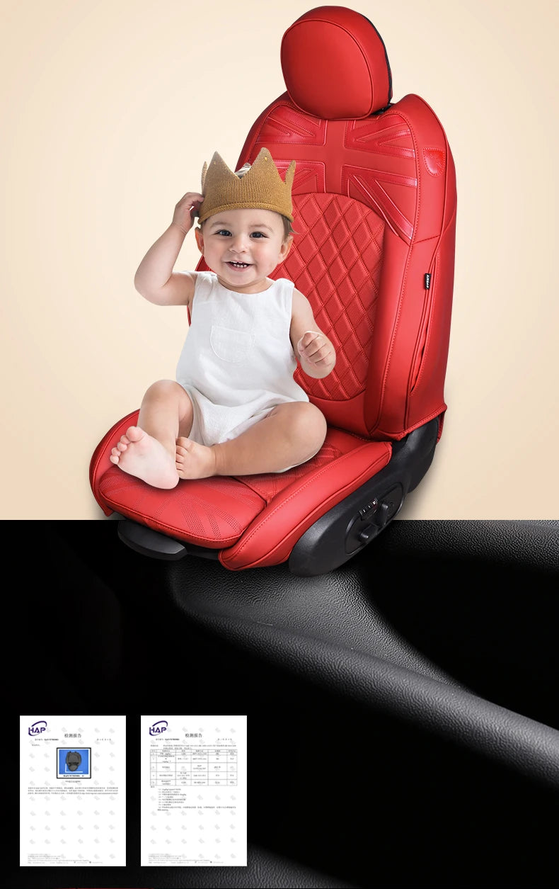 Car Accessories for MINI Cooper R50 R53 HATCHBACK R55 Clubman R56 R57 CABRIO R60 Countryman Custom Seat Covers Leather Pad