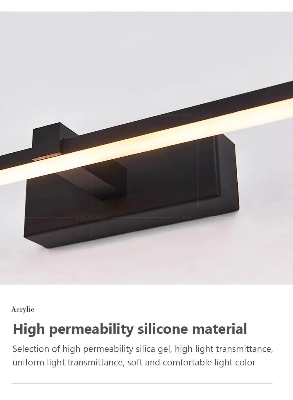Modern LED Wall Lamp Mirror Decor Lighting 60/80/100cm Long Strip Light For Bedroom Bathroom Washroom Kitchen Indoor Luminaires
