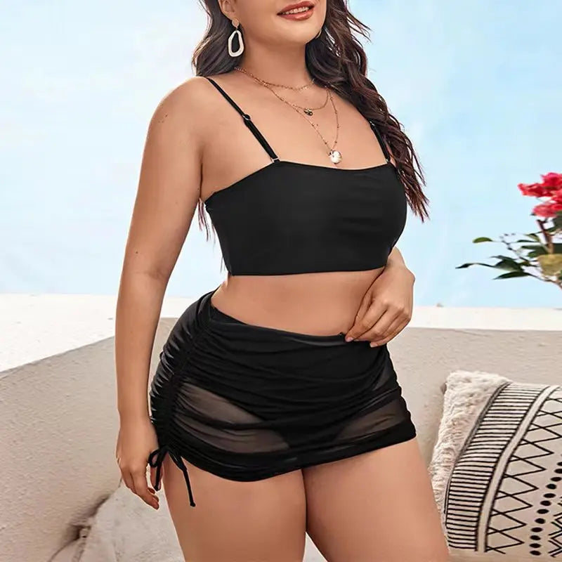 Plus Size High Waist Bikini Women&