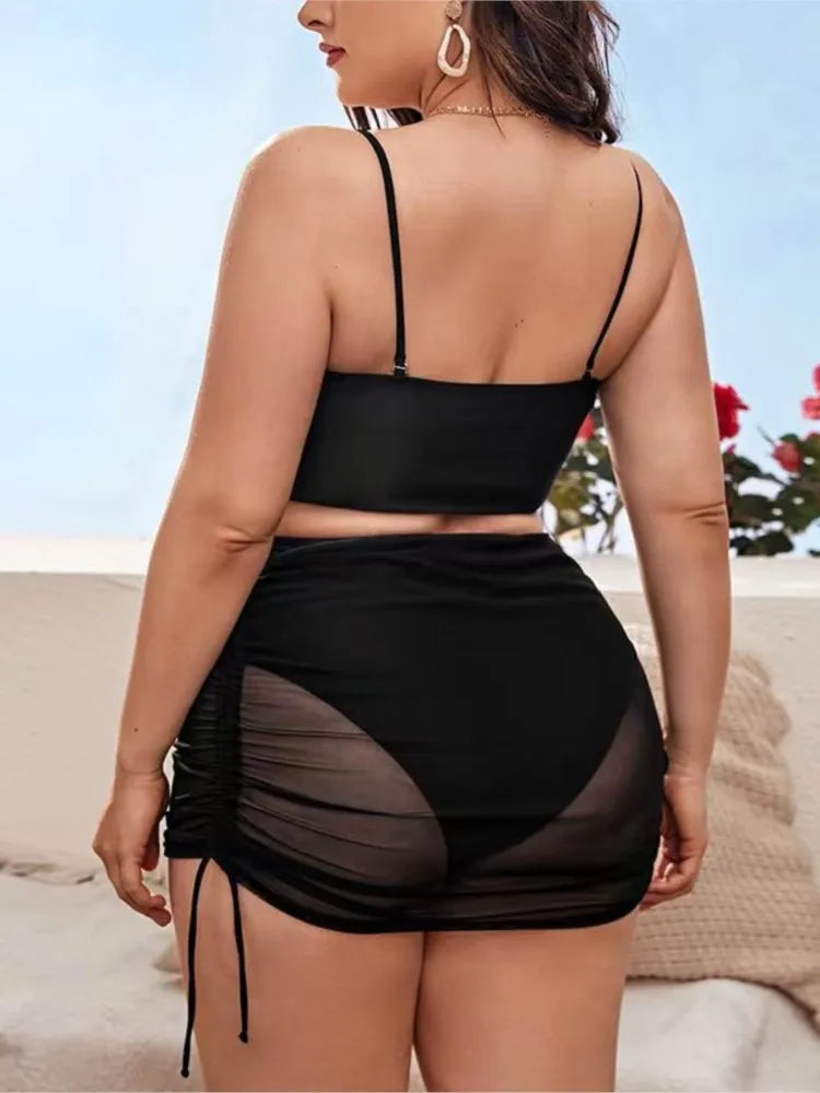 Plus Size High Waist Bikini Women&