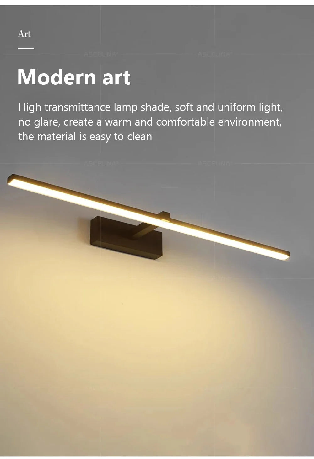Modern LED Wall Lamp Mirror Decor Lighting 60/80/100cm Long Strip Light For Bedroom Bathroom Washroom Kitchen Indoor Luminaires