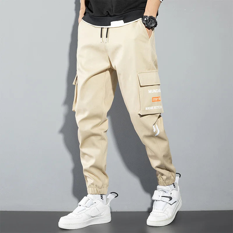 Orange Cargo Pants Men Hip Hop Joggers Y2K Streetwear Casual Pants Green Plus Size Camo Cotton Camouflage Korean Fashion Chinos