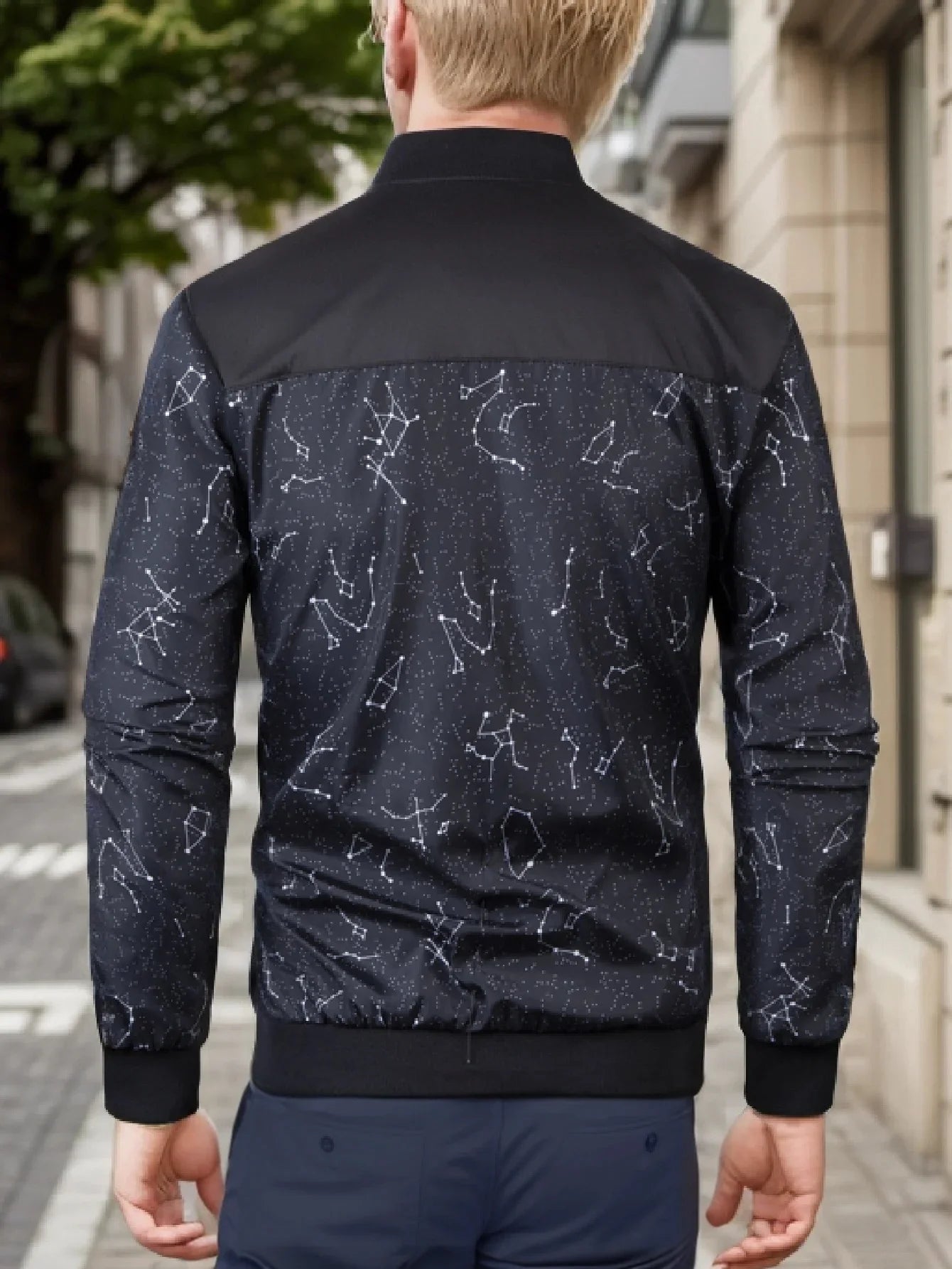 2024 Spring and Autumn New Baseball Collar Short Loose Solid Color Jacket Men&