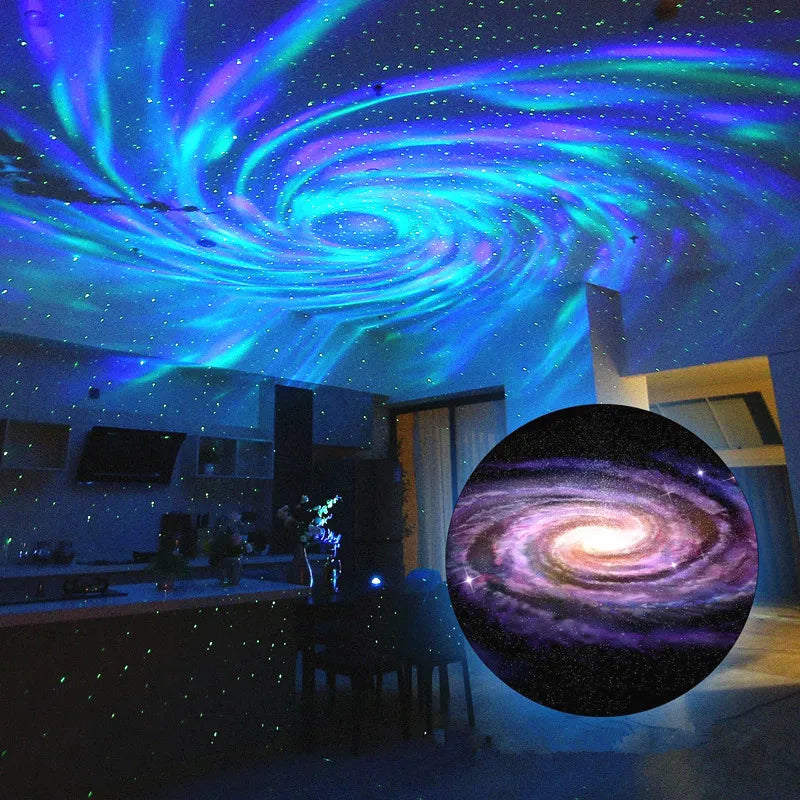Galaxy Projector - USB-powered portable star projection lamp. Multi-color night light. Fantastical starry night sky effect light
