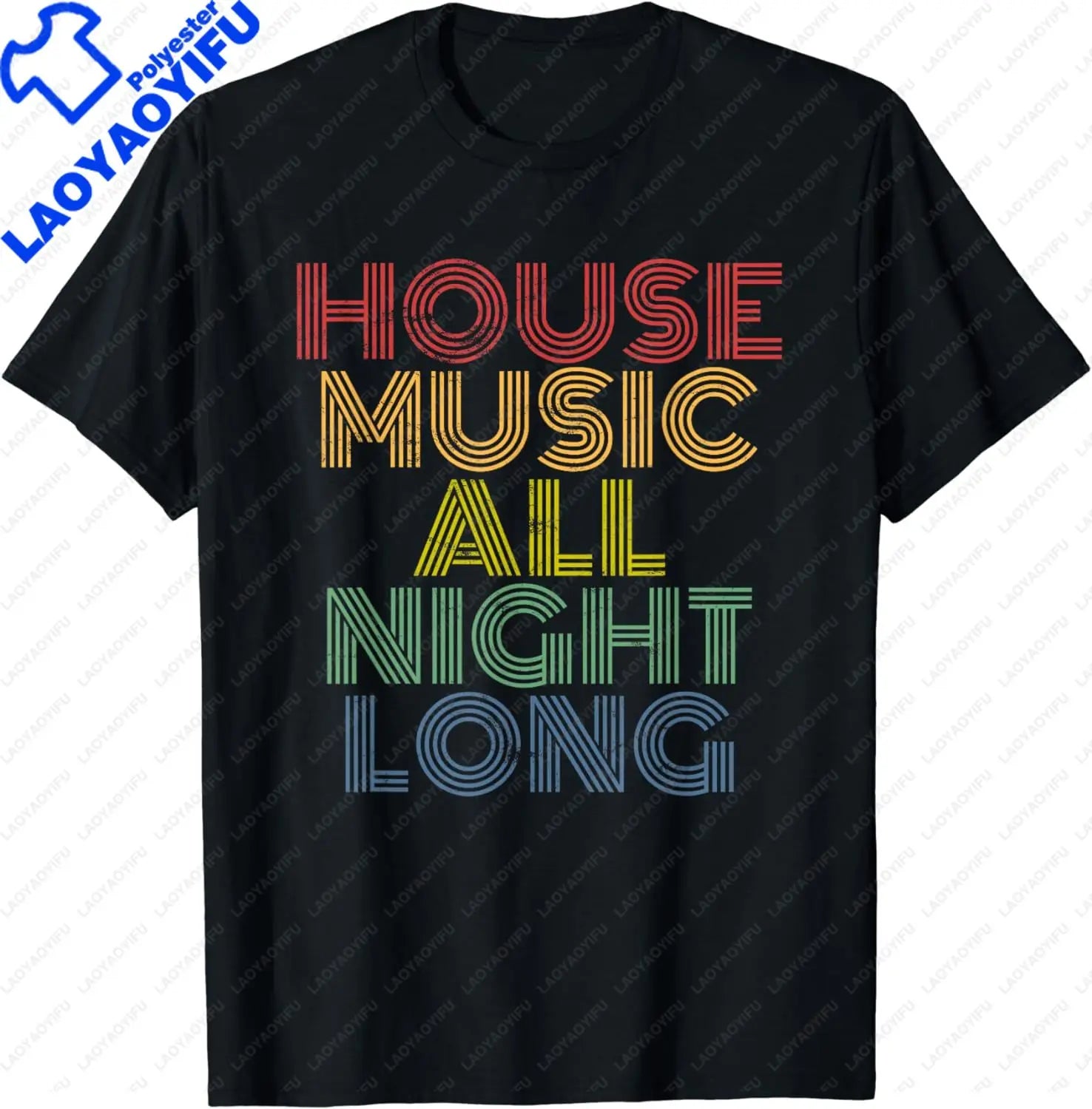 House Music All Night Long, Techno, Rave, EDM, Clubbing T-Shirt Festival Wear Clothes Shirts for Women Camisetas