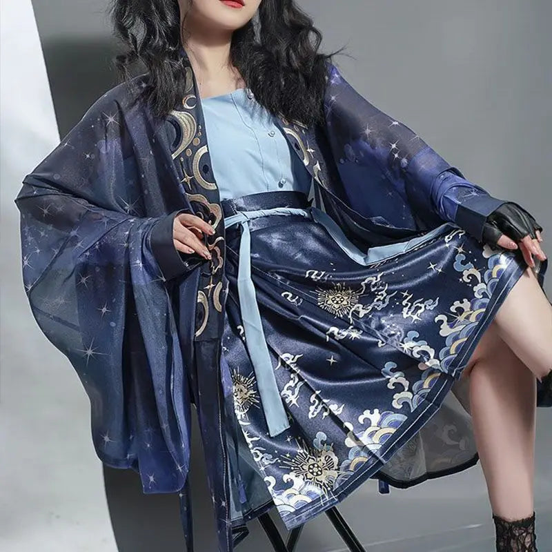 2024 New Fashion Chinese Style Retro Summer Printed Pleated Lace Up Women&