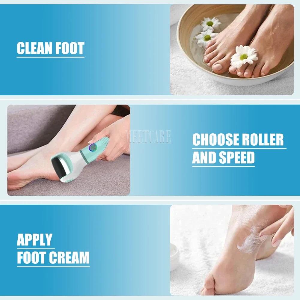 Wireless Foot Grinder USB Recharge Waterproof Anti Callus Dead Skin Cracks Pedicure Shaver Remove Dry Dead Cracked