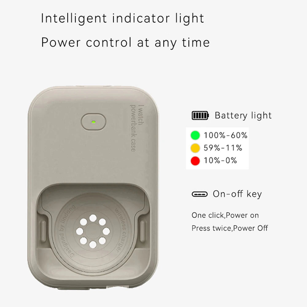 iWatch Power Bank Case For Apple Watch Charger 1200mAh Wireless Powerbank For Apple Watch 46 45 49mm Portable Magnetic Charging