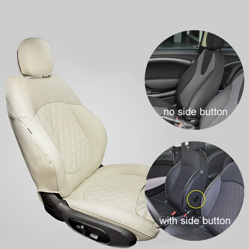 Car Accessories for MINI Cooper R50 R53 HATCHBACK R55 Clubman R56 R57 CABRIO R60 Countryman Custom Seat Covers Leather Pad