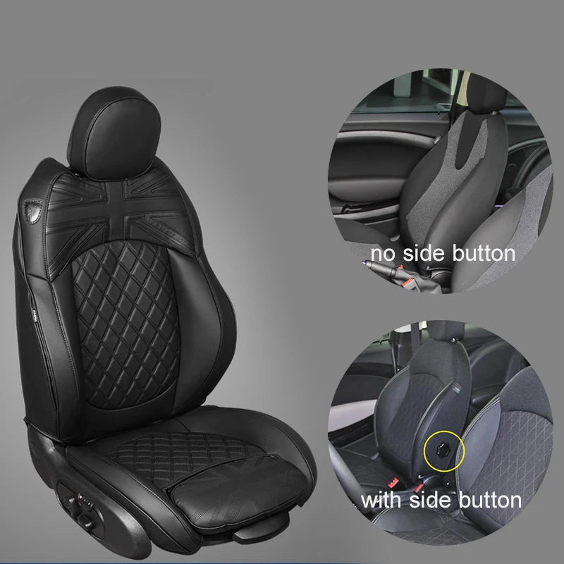 Car Accessories for MINI Cooper R50 R53 HATCHBACK R55 Clubman R56 R57 CABRIO R60 Countryman Custom Seat Covers Leather Pad