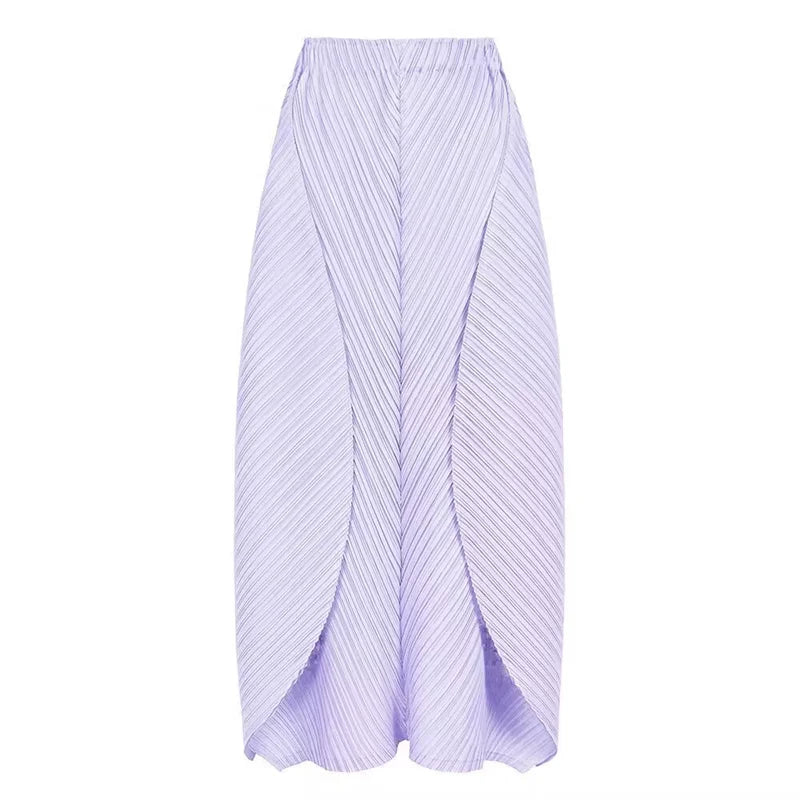 Skirts for Women Woman Clothes New Beautiful Lssey Miyake Solid Color 2025 Spring and Summer new big Skirt Women&