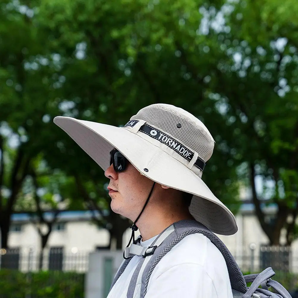 Summer Large Sun Hat Men Women Breathable Fishing Caps Sun UV Protection Mesh Fisherman Hat Hiking Outdoor Beach Cap