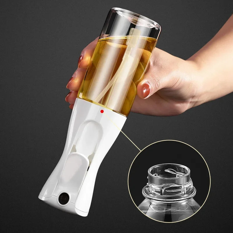 200/300/500m LOil Spray Plastic Household Kitchen Oil Spray Bottle or Oil Brush Nebulizing Mist Filling Cooking Dual Use BBQ