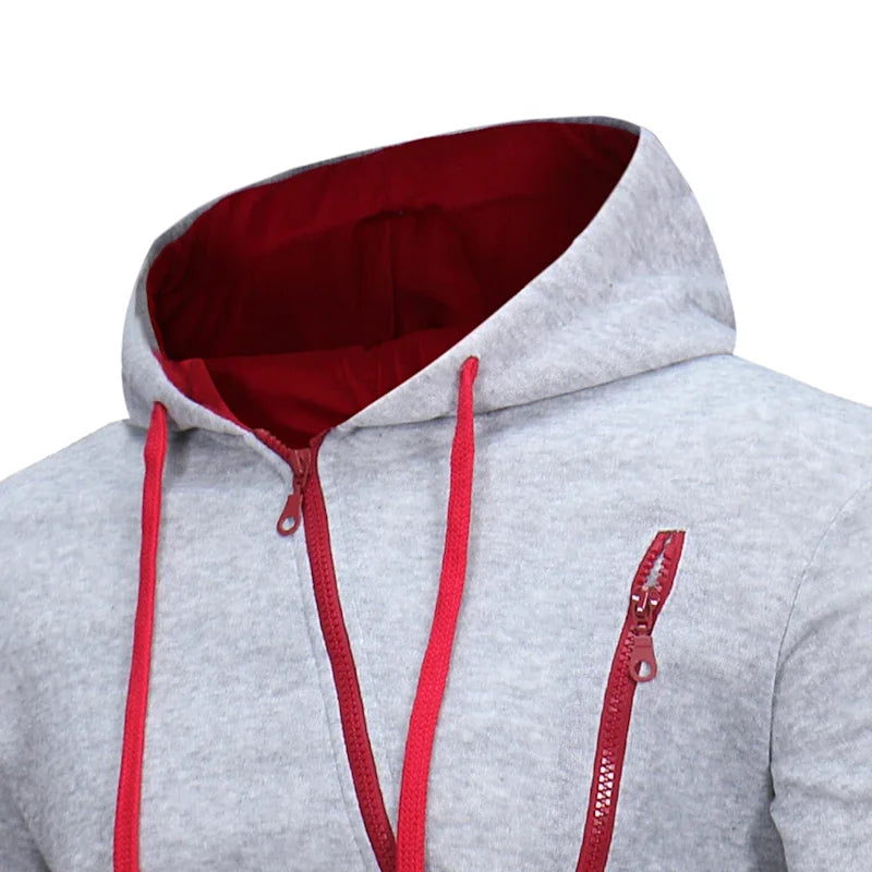 Mens Tracksuit Zipper Hoodies+Sweatpants 2-Piece Set Autumn Winter Male Daily Casual Sports Jackets Jogging Suit Tops Or Pants