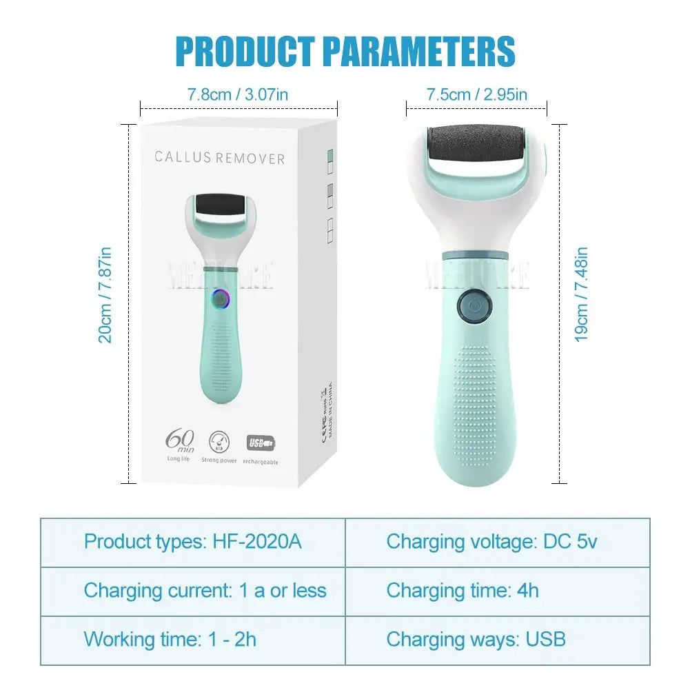 Wireless Foot Grinder USB Recharge Waterproof Anti Callus Dead Skin Cracks Pedicure Shaver Remove Dry Dead Cracked