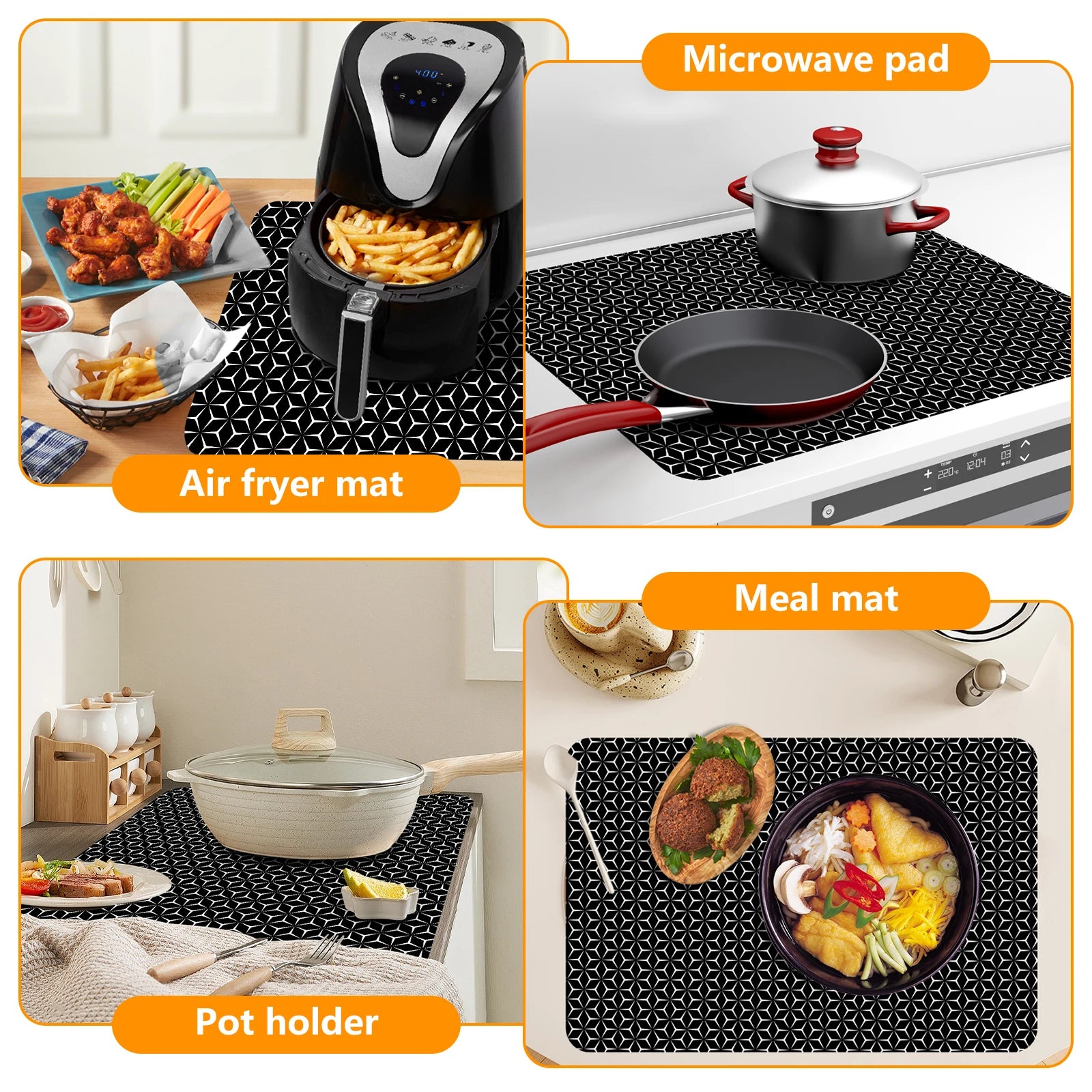 Silicone Induction Cooktop Mat Countertop Protector Scratch Induction Cover Kitchen Glass Ceramic Protector Kitchen Accessories