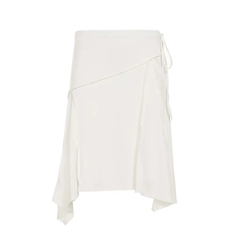 Vacation style temperament irregular European and American fashion spicy girl mid length skirt