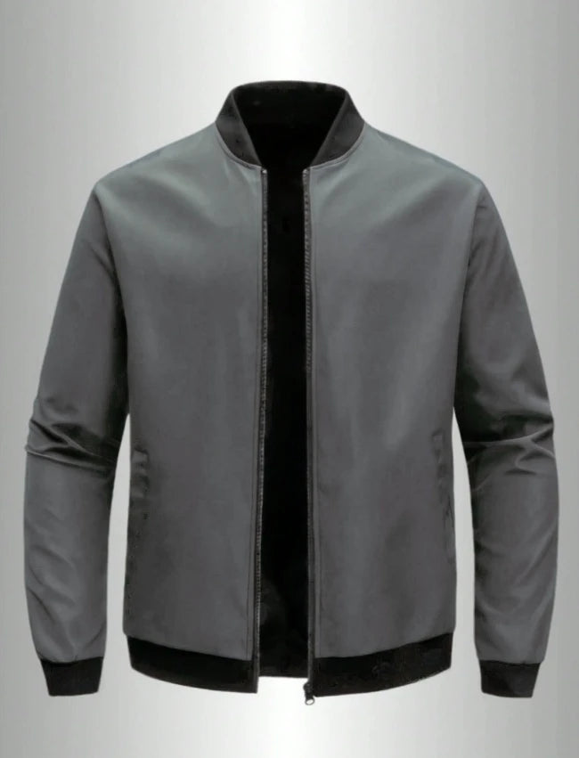 2024 Spring and Autumn New Baseball Collar Short Loose Solid Color Jacket Men&