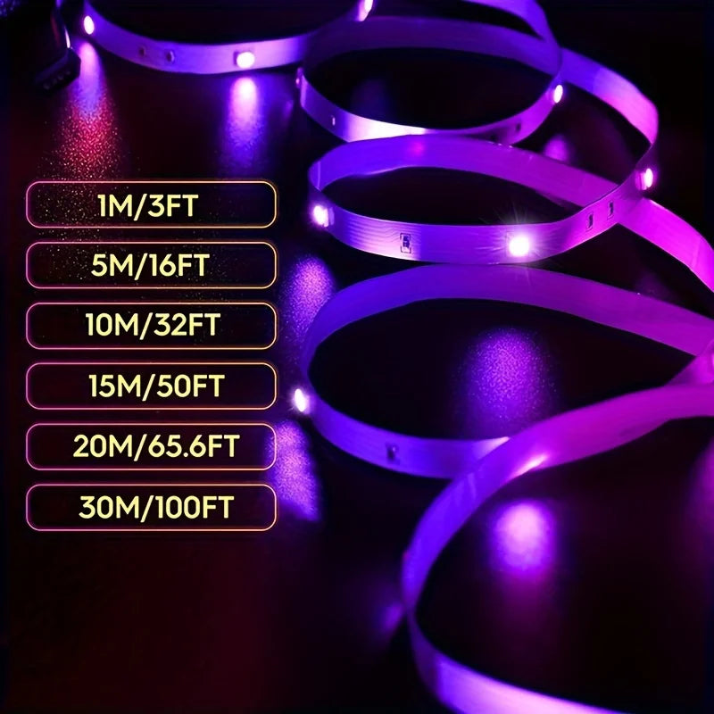 RGB Led Strip Lights 1M-40M Led Room Light with APP Control Flexible Ribbon Luces Led Tape for Room Bedroom Decoration