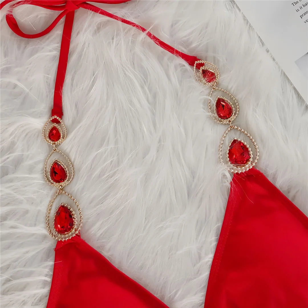 Sexy Diamond Rhinestones Scrunch Butt Bikini Women Swimwear Female Swimsuit Two-pieces Bikini set Bather Bathing Suit Swim V6149