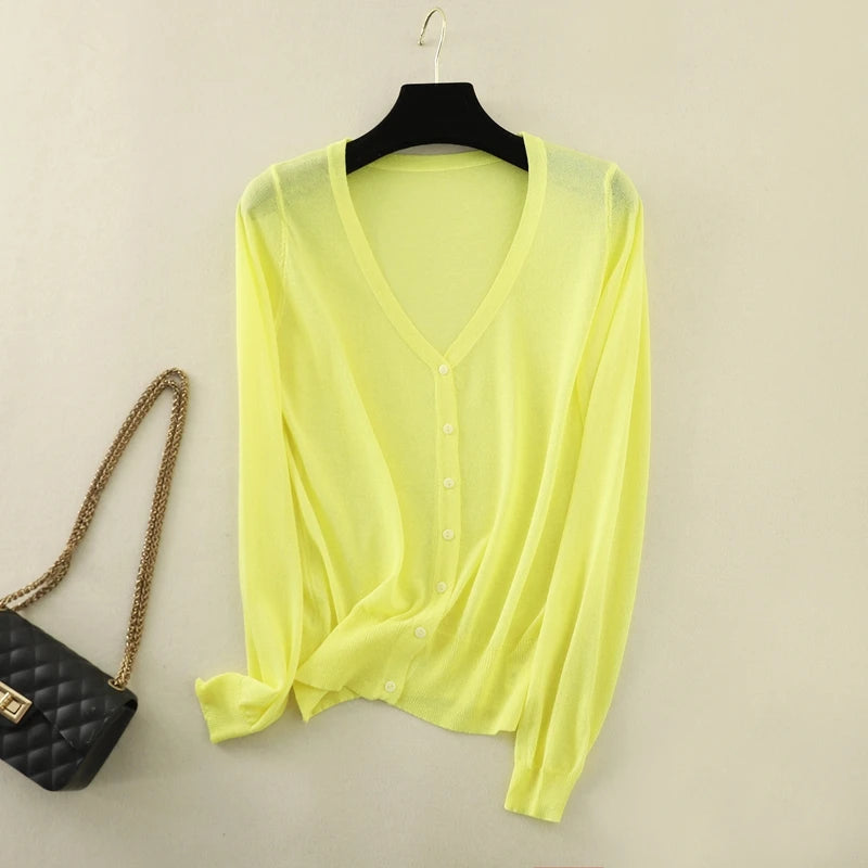 Ice Silk Thin Knitted Women&