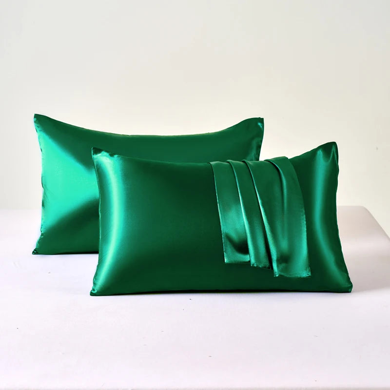2pcs Satin Pillowcase for Skin and Hair, Satin Pillow Cases Set of 2 Soft Breathable Smooth Cooling Pillow Covers for Sleeping