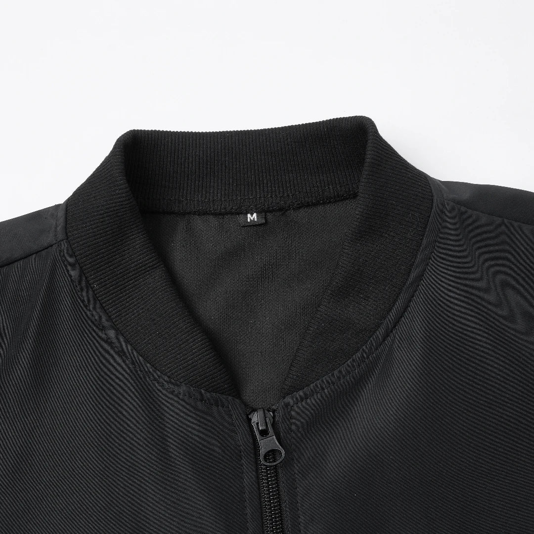 2024 Spring and Autumn New Baseball Collar Short Loose Solid Color Jacket Men&