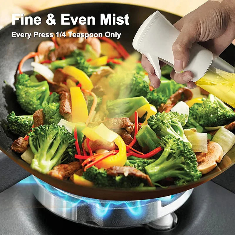 200/300/500m LOil Spray Plastic Household Kitchen Oil Spray Bottle or Oil Brush Nebulizing Mist Filling Cooking Dual Use BBQ