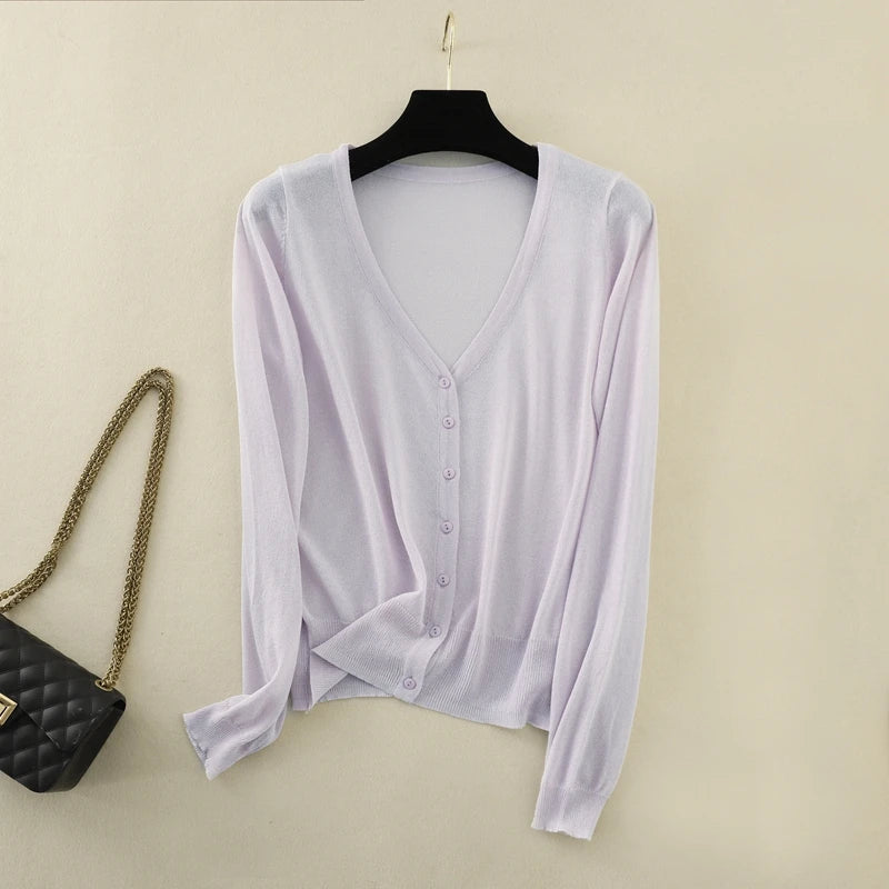 Ice Silk Thin Knitted Women&