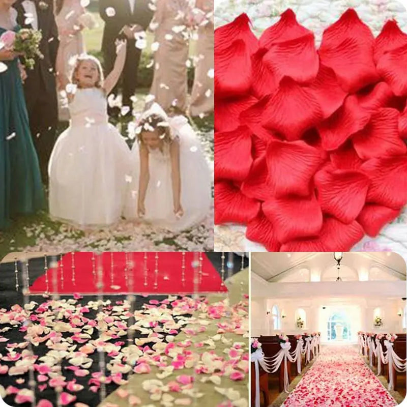 Romantic Artificial Flower Red Rose Petals Fake Petals Flowers For Festive Party Valentine Wedding Decoration Supplies