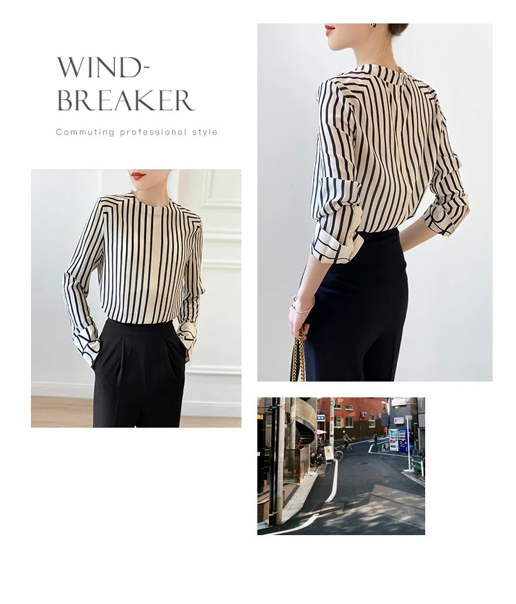 Fashion luxury ladies shirt France style woman printing blouse Long sleeve Tops blusa mujer