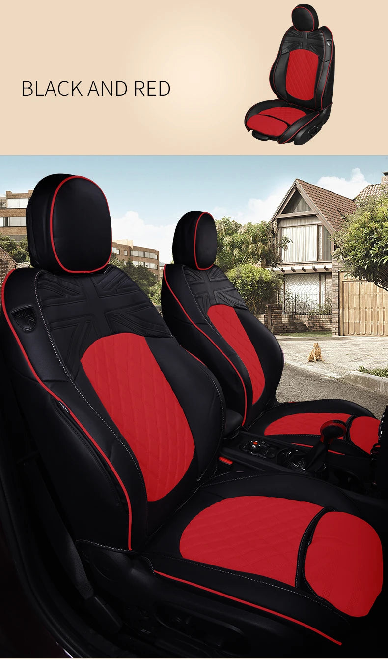 Car Accessories for MINI Cooper R50 R53 HATCHBACK R55 Clubman R56 R57 CABRIO R60 Countryman Custom Seat Covers Leather Pad