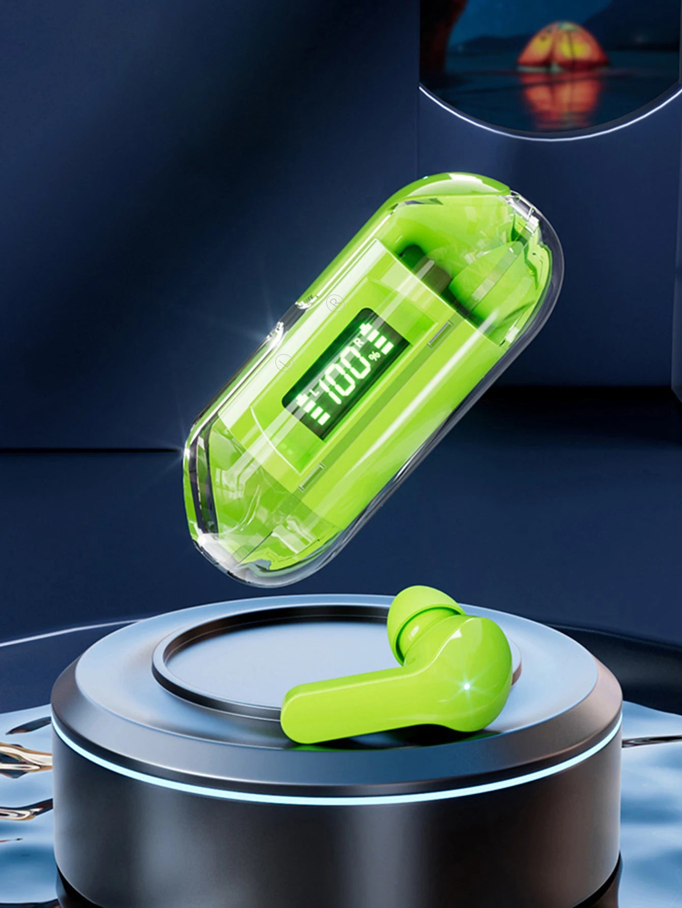 In-ear gaming and music earbuds with wireless charging case, offering clear sound quality, suitable for music, gaming, and sport
