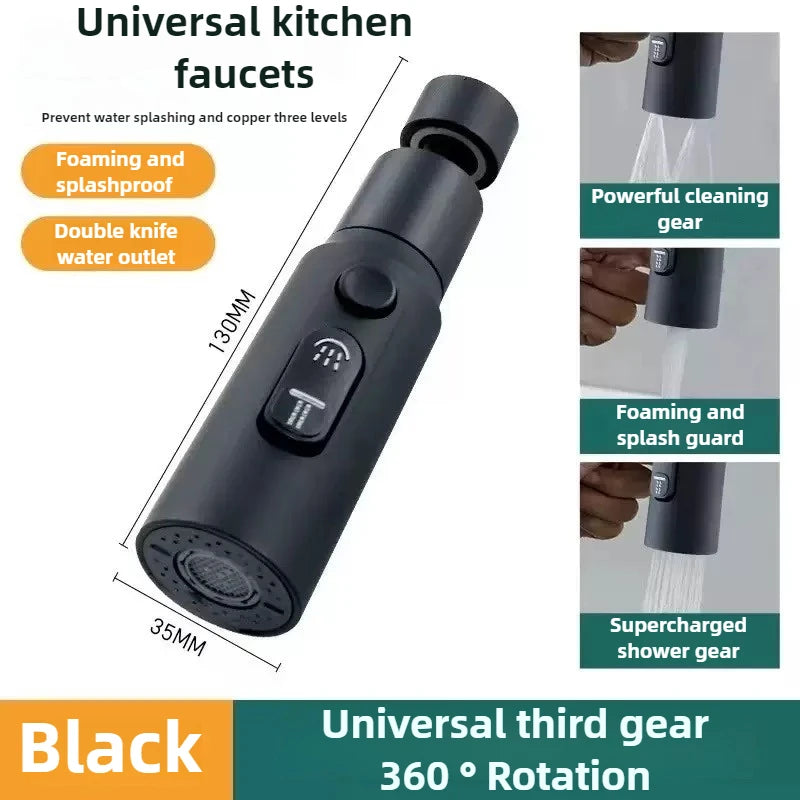 New Faucet Extender 360° Universal Rotation Extension Splash Proof Aerator 3 Modes Kitchen Sink Accessory Water Tap Nozzle