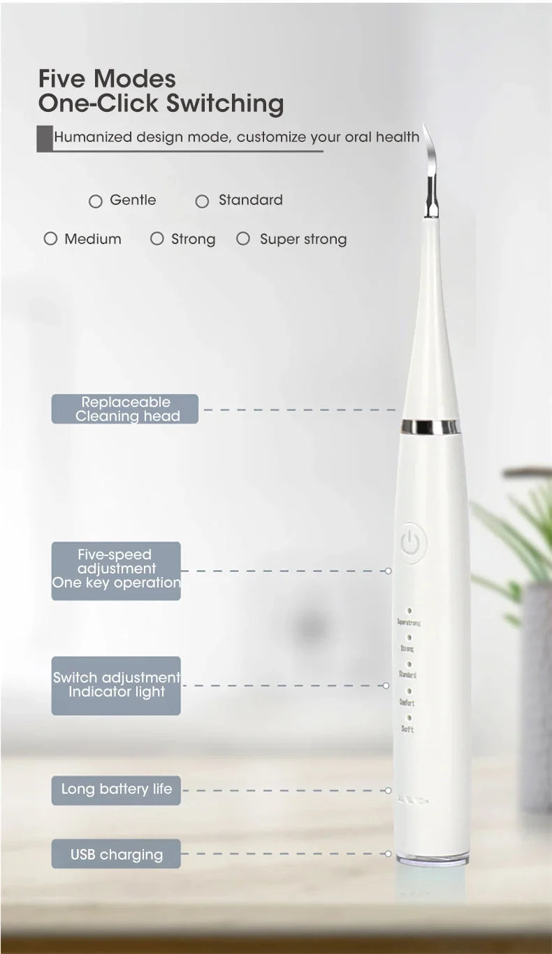 Electric Toothbrush Sonic Dental Teeth Whitening Kit Tooth Whitener Calculus Tartar Remover Tools Cleaner Stain Oral Care