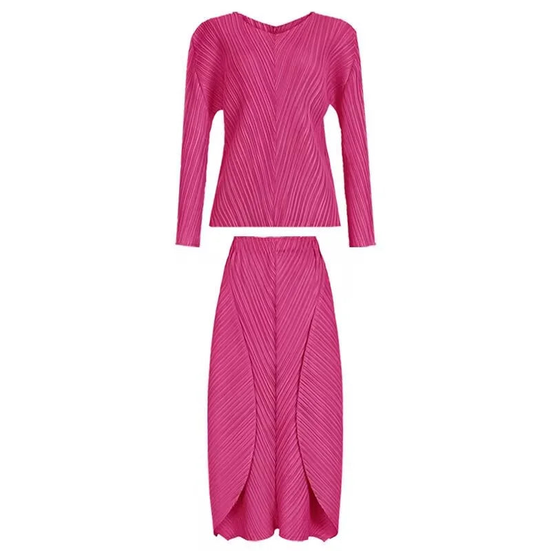 Skirts for Women Woman Clothes New Beautiful Lssey Miyake Solid Color 2025 Spring and Summer new big Skirt Women&