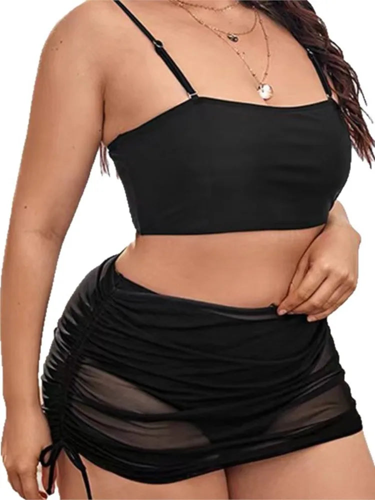 Plus Size High Waist Bikini Women&