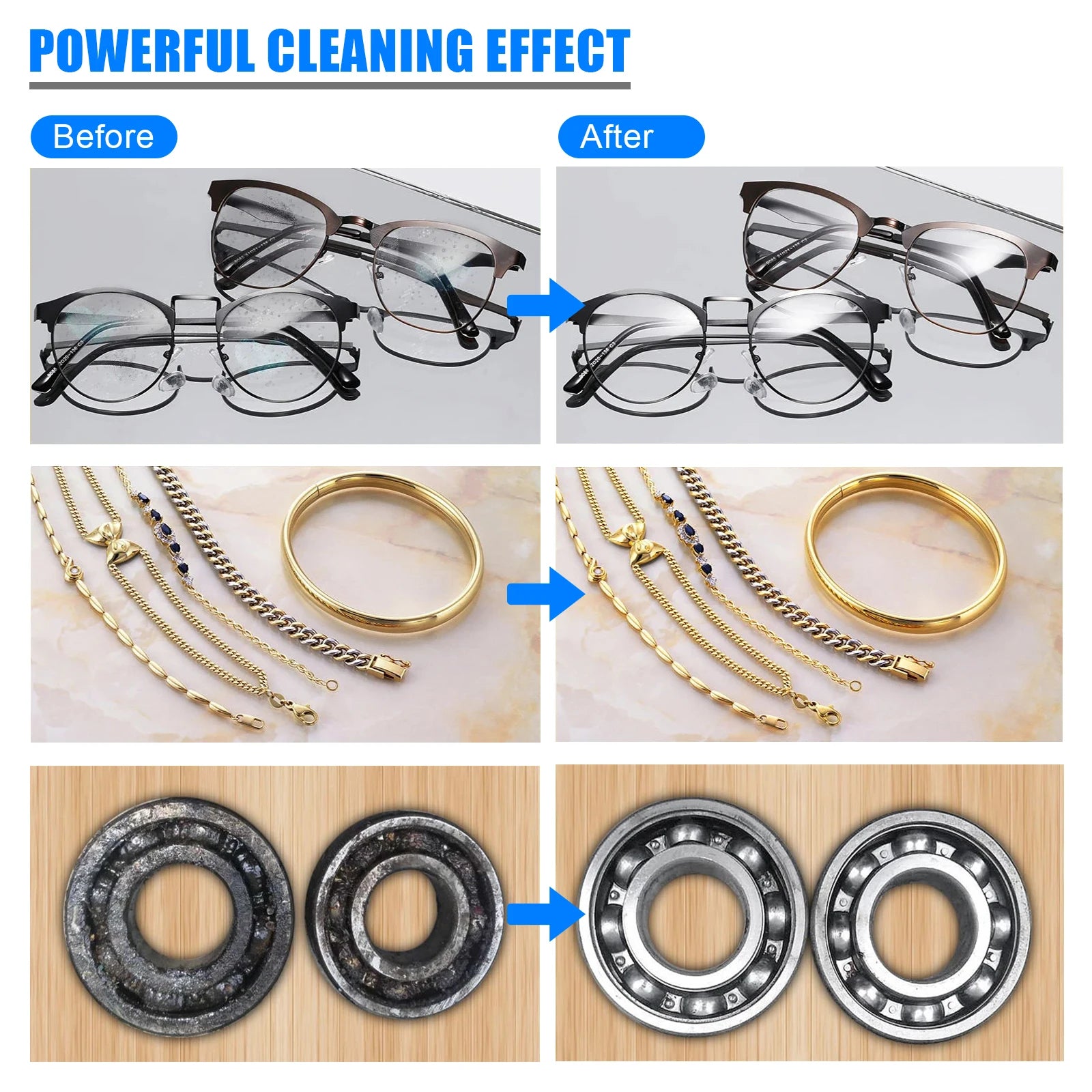 Granbosonic 2L 120W Ultrasonic Cleaner Machine Stainless Steel With Heater Timer 40KHz Dental Jewelry Glasses for Home