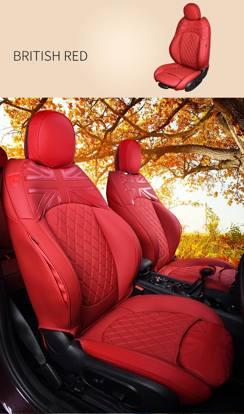 Car Accessories for MINI Cooper R50 R53 HATCHBACK R55 Clubman R56 R57 CABRIO R60 Countryman Custom Seat Covers Leather Pad