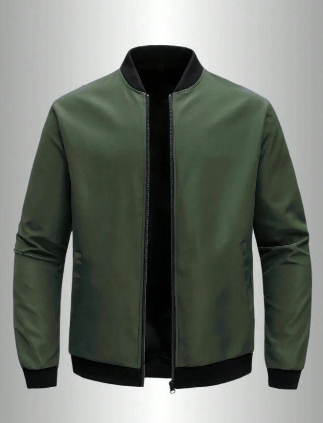 2024 Spring and Autumn New Baseball Collar Short Loose Solid Color Jacket Men&