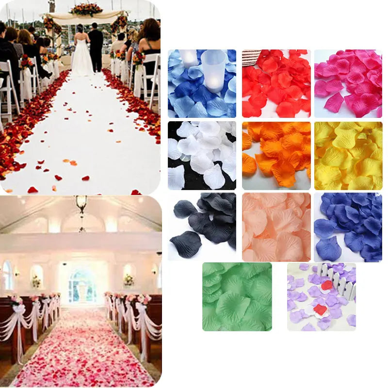 Romantic Artificial Flower Red Rose Petals Fake Petals Flowers For Festive Party Valentine Wedding Decoration Supplies