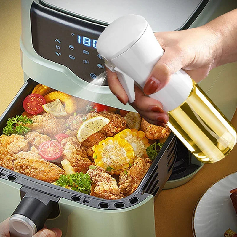 200/300/500m LOil Spray Plastic Household Kitchen Oil Spray Bottle or Oil Brush Nebulizing Mist Filling Cooking Dual Use BBQ