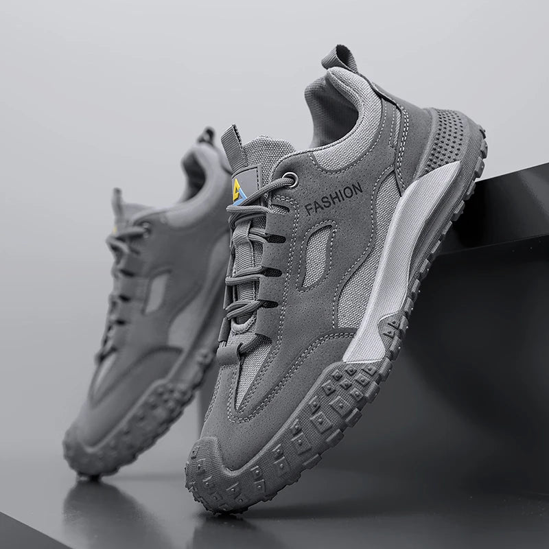 Sneakers for Men High Quality Thick Soled Work Strap Outdoor Mountaineering Anti Slip Platform Wear-resistant Casual Sport Shoes
