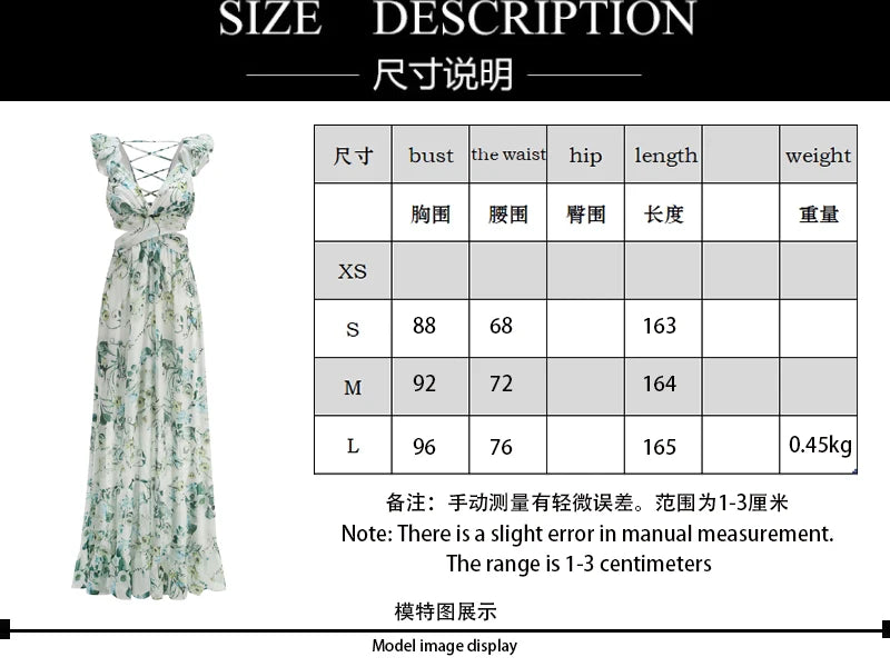 Luxury high-end celebrity style photography banquet evening dress sexy backless vacation print noble dress