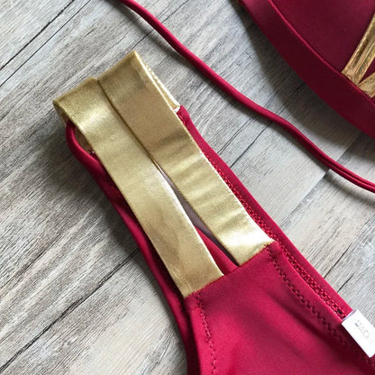 2023 Gold Stamping Women Bikini Set Sexy Padded Women Swimsuit Push Up Bikini Swimwear Summer Beachwear Brazil Bathing Suit