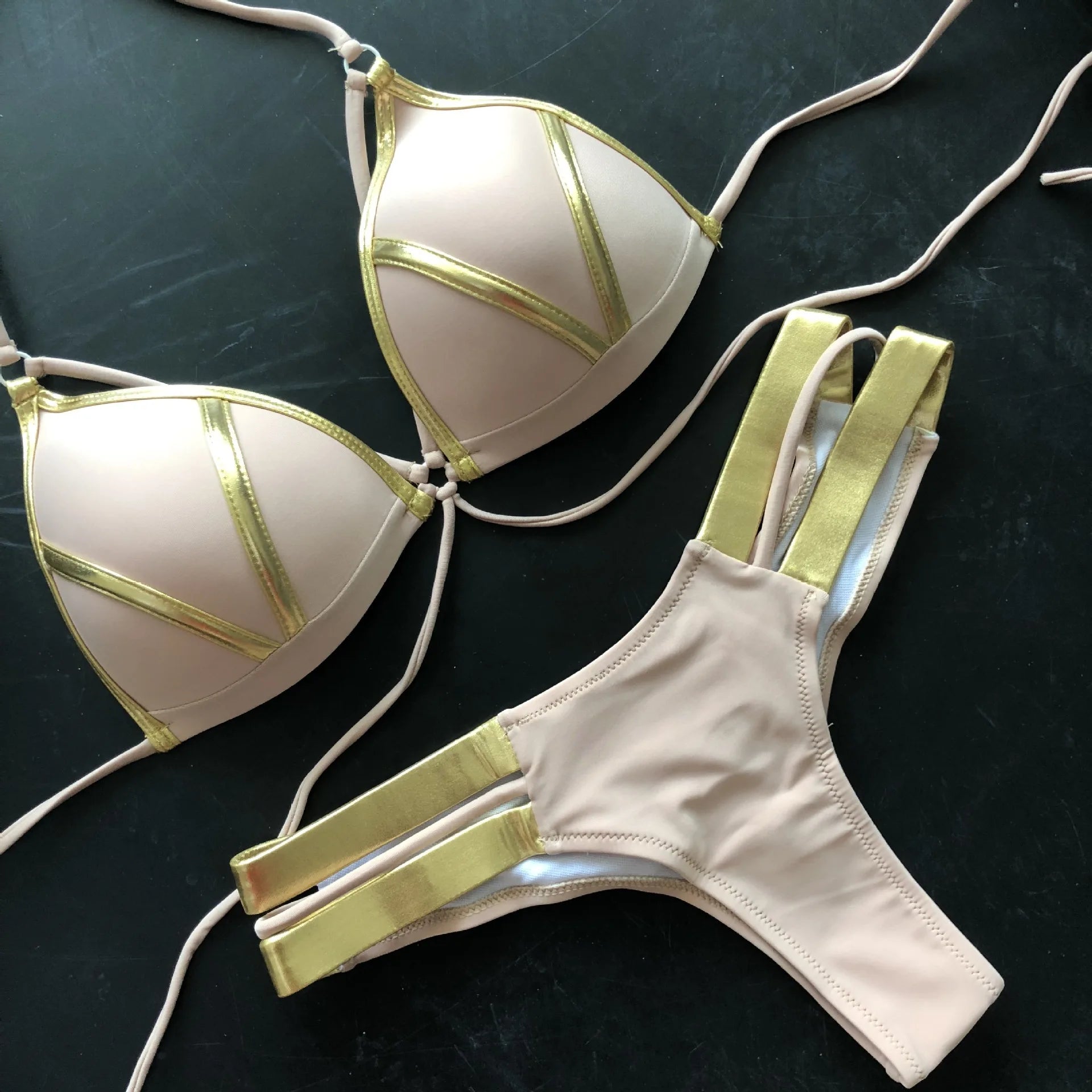 2023 Gold Stamping Women Bikini Set Sexy Padded Women Swimsuit Push Up Bikini Swimwear Summer Beachwear Brazil Bathing Suit